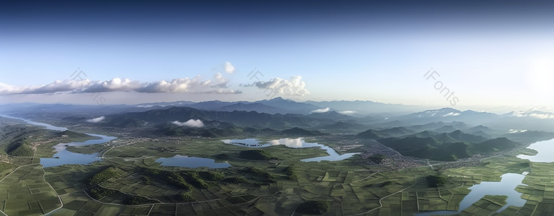 高角度视野的田野和山脉,高清,摄影图,摄影图片,图片大全,摄影图免费下载